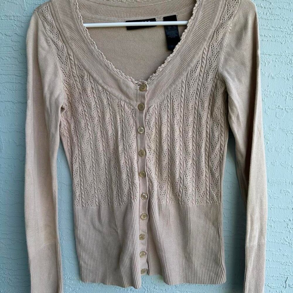 Liz-claiborne Women's Tan and Cream Cardigan
